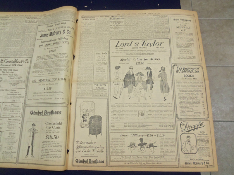 1918 MARCH 23 NEW YORK TIMES - GERMANS CLAIM 16,000 PRISONERS - NT 8162
