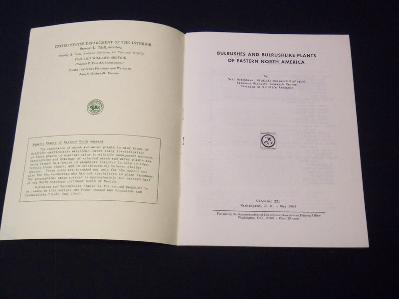 1965-1967 U. S. DEPT OF THE INTERIOR PLANTS PUBLICATIONS LOT OF 2 - K 2089