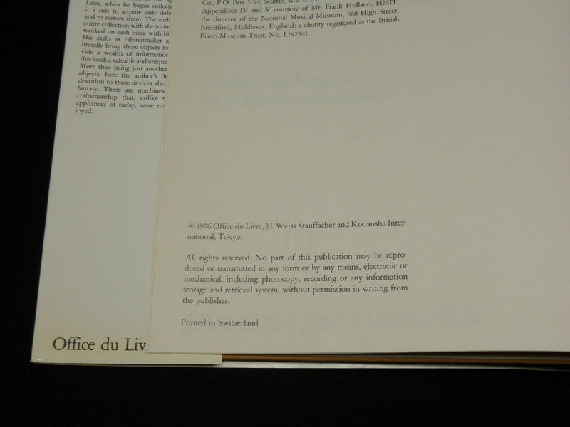 1976 THE MARVELOUS WORLD OF MUSIC MACHINES HARDCOVER BOOK - R 711D