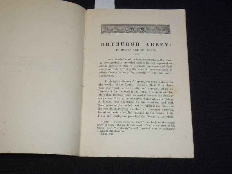 1892 DRYBURGH ABBEY ITS MONKS AND ITS LORDS BOOK - 8TH EDITION - J 9519