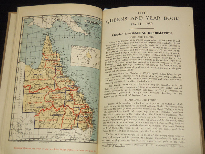 1950-1959 QUEENSLAND YEAR BOOK LOT OF 10 - GOV. STATISTICIAN BRISBANE - KD 1C