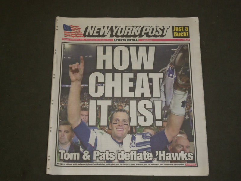 2015 FEBRUARY 2 NEW YORK POST NEWSPAPER - PATRIOTS WIN SUPER BOWL