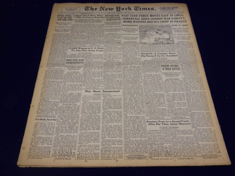 1942 MAY 28 NEW YORK TIMES - SOMERVELL JOINS LONDON WAR PARLEYS - NT 1252