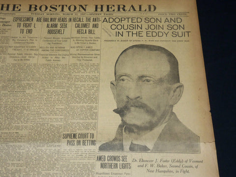 1907 MARCH 12 THE BOSTON HERALD-ADOPTED SON & COUSIN JOIN SON EDDY SUIT - BH 385