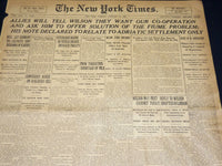 1920 FEBRUARY 17 NEW YORK TIMES NEWSPAPER- ALLIES WANT OUR CO-OPERATION- NT 7886