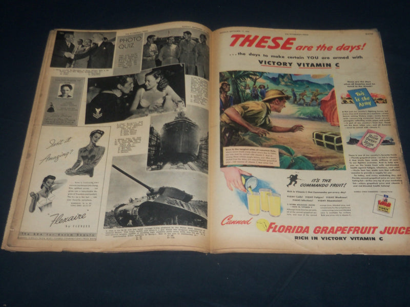 1944 SEPT 17 PITTSBURGH PRESS SUNDAY ROTO SECTION - ADMIRAL SPRUANCE - NP 4470