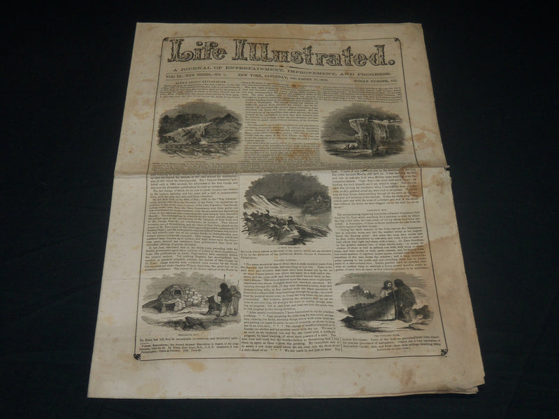 1856 DECEMBER 20 LIFE ILLUSTRATED NEWSPAPER - KANE'S ARCTIC EXPLORATION- NP 4816