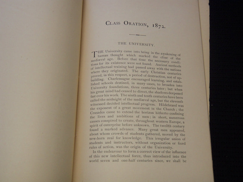 1872 JULY 9 YALE COLLEGE VALEDICTORY POEM AND ORATION BOOK - J 8053