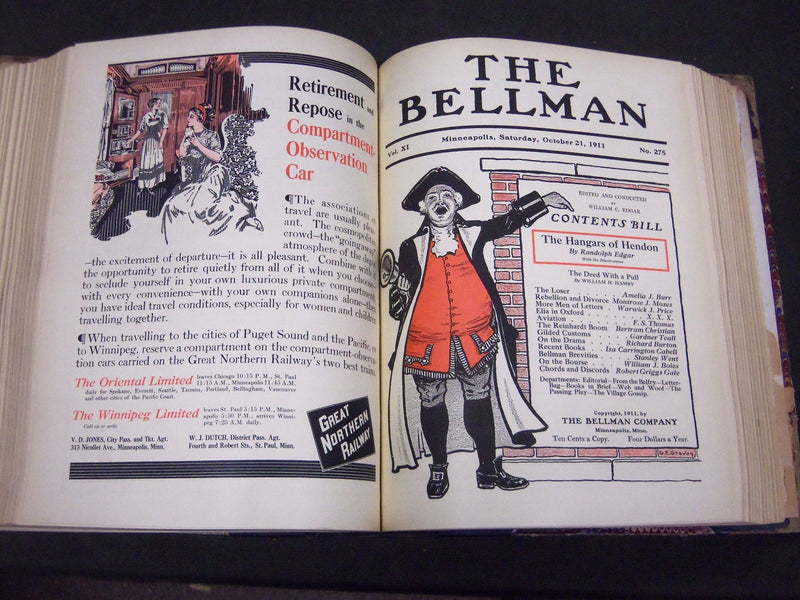 1911 THE BELLMAN MAGAZINE BOUND VOLUME LOT OF 2 COMPLETE YEAR - PHOTOS - R 413