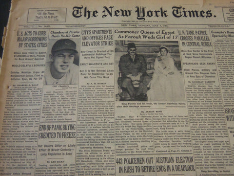 1951 MAY 7 NEW YORK TIMES - CHAMBERS OF PIRATES HURLS NO-HIT GAME - NT 5841