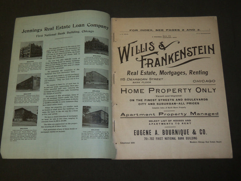 1905-1908 CHICAGO CENTRAL BUSINESS PROPERTY BOOK - SALES - LEASE - J 3670
