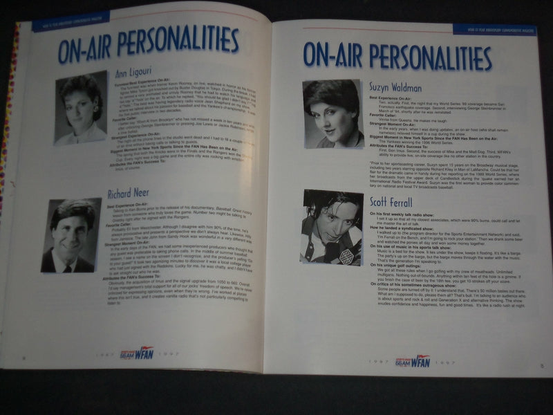 1997 WFAN TENTH ANNIVERSARY COMMEMORATIVE MAGAZINE - NY RADIO STATION - B 6460