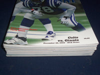 2002 NEW YORK GIANTS GAME DAY PROGRAM LOT OF 8 DIFFERENT - GREAT PHOTOS - O 2393