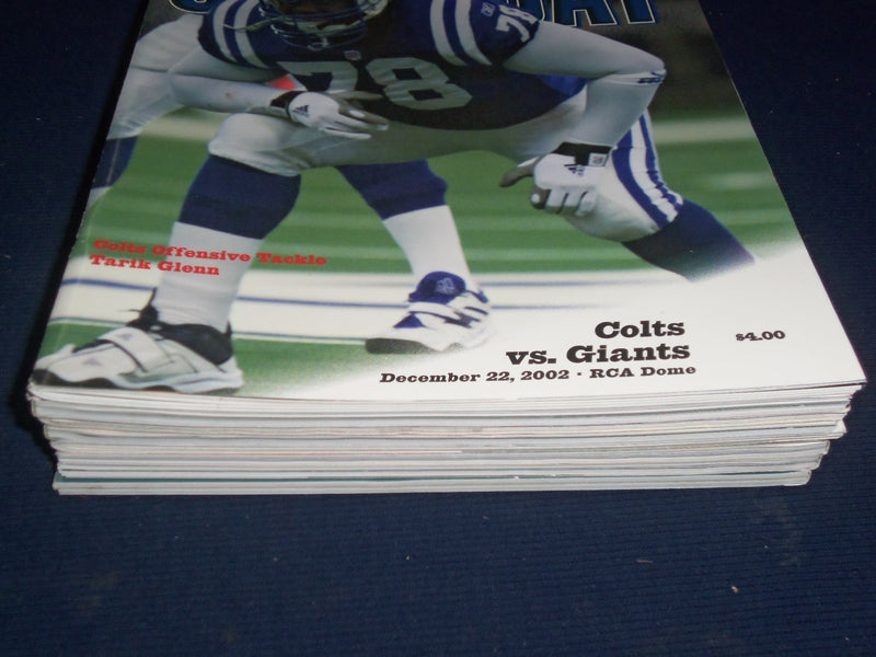 2002 NEW YORK GIANTS GAME DAY PROGRAM LOT OF 8 DIFFERENT - GREAT PHOTOS - O 2393