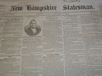 1849 NEW HAMPSHIRE STATESMAN NEWSPAPER LOT OF 2 - TAYLOR - GREELEY - NP 2150V