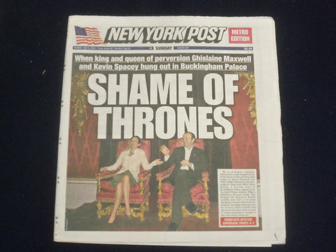 2020 JULY 5 NEW YORK POST NEWSPAPER -KEVIN SPACEY & GHISLAINE MAXWELL PERVERSION