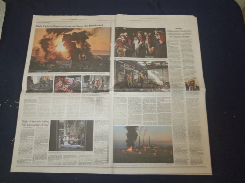 2021 MAY 13 NEW YORK TIMES - MOBS IN STREETS AS ISRAEL AND GAZA ARE BOMBARDED