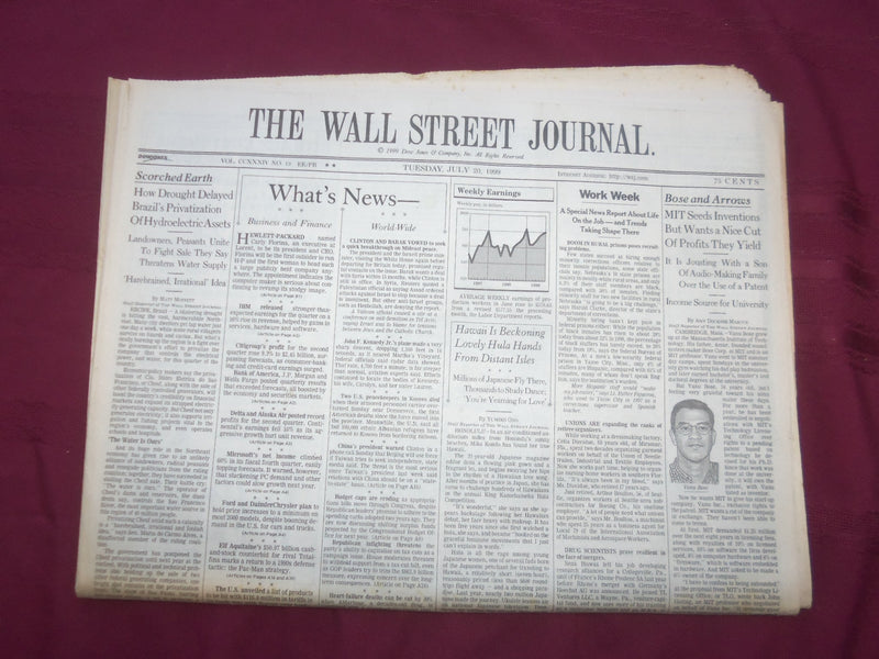 1999 JULY 20 THE WALL STREET JOURNAL - MIT SEES INVENTIONS, WANTS PROFITS- WJ 40