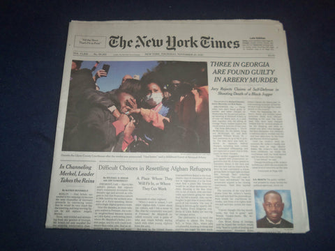 2021 NOVEMBER 25 NEW YORK TIMES - 3 FOUND GUILTY IN AHMAUD ARBERY MURDER