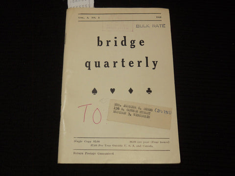1959 BRIDGE QUARTERLY MAGAZINE - VOLUME 3 ISSUE NO. 1 - K 2634