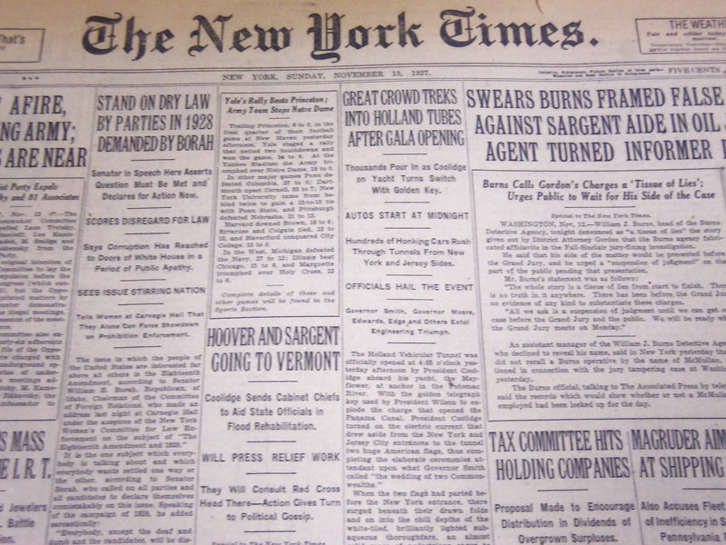 1927 NOV 13 NEW YORK TIMES - CROWD INTO HOLLAND TUBES AFTER OPENING - NT 5063
