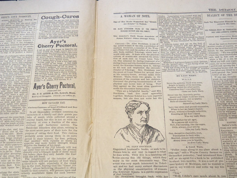 1891 JANUARY 15 THE WEEKLY DETROIT FREE PRESS NEWSPAPER - MICHIGAN - NP 8975