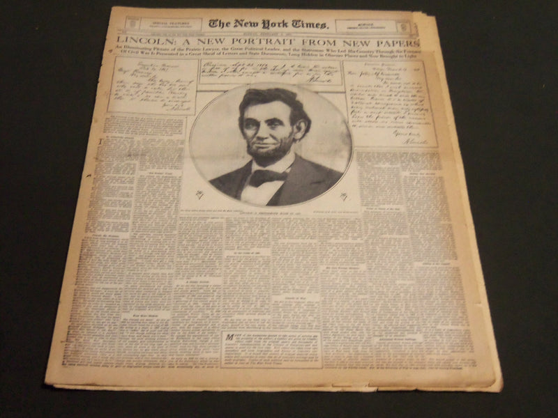 1931 FEB 8 NY TIMES SPECIAL FEATURES - LINCOLN NEW PORTRAIT NEW PAPERS - NT 7095
