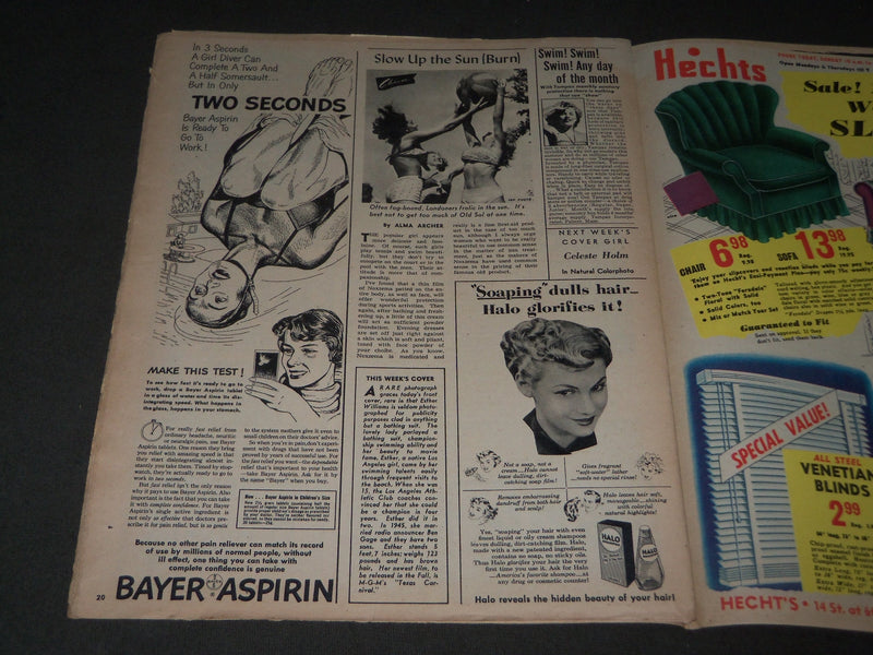 1951 JULY 15 MIRROR MAGAZINE SECTION - ESTHER WILLIAMS COVER - J 3023