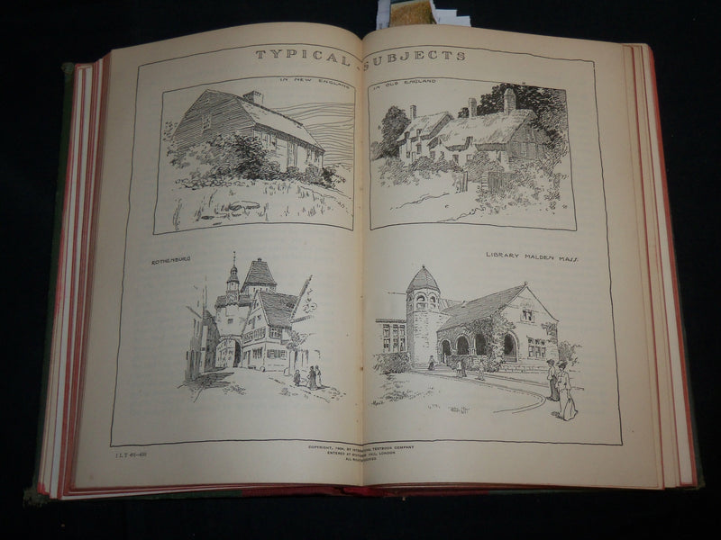 1927 PEN AND BRUSH DRAWING HARDCOVER BOOK - LIBRARY OF TECHNOLOGY - KD 7047