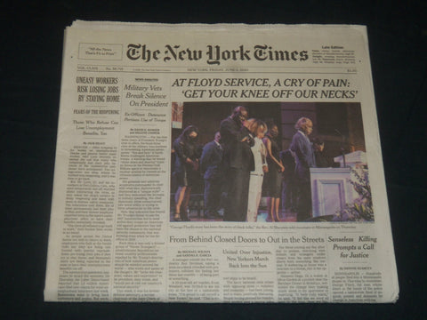 2020 JUNE 5 NEW YORK TIMES - FLOYD SERVICE , A CRY OF PAIN GET YOUR KNEE OFF