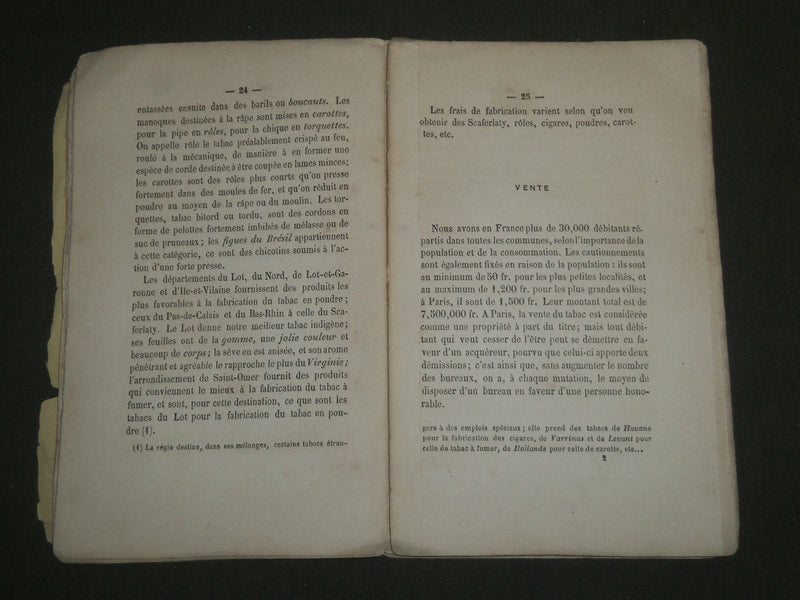 1864 DU TABAC SON INFLUENCE SUR L'HOMME BOOK BY DOCTEUR G. A. HENRIECK - J 4759