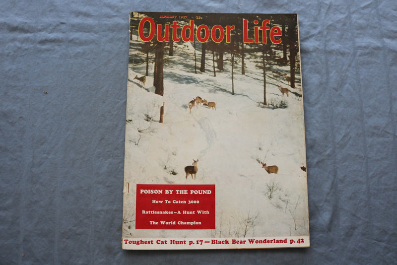 1957 JANUARY OUTDOOR LIFE MAGAZINE - POISON BY THE POUND COVER - SP 6183L