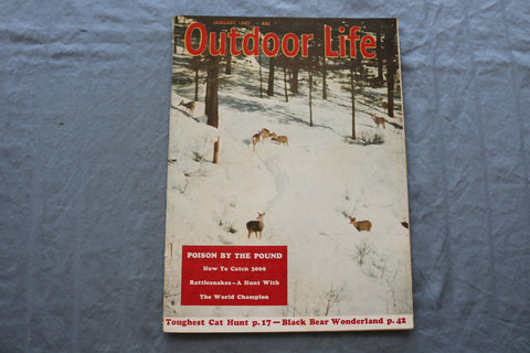 1957 JANUARY OUTDOOR LIFE MAGAZINE - POISON BY THE POUND COVER - SP 6183L