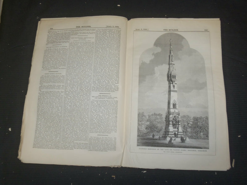 1865 APRIL 8 THE BUILDER ARCHITECT MAGAZINE - ILLUSTRATIONS - ST 415J