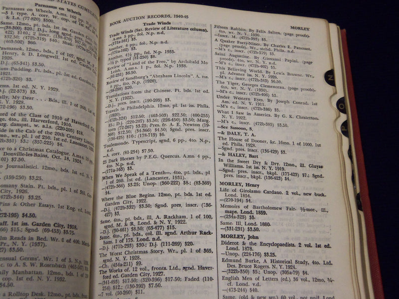 1940-1950 UNITED STATES CUMULATIVE BOOK AUCTION RECORDS LOT OF 2 - KD 1836