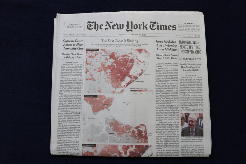 2024 FEB 29 NEW YORK TIMES - MCCONNELL TELLS SENATE IT'S TIME HE STEPPED ASIDE