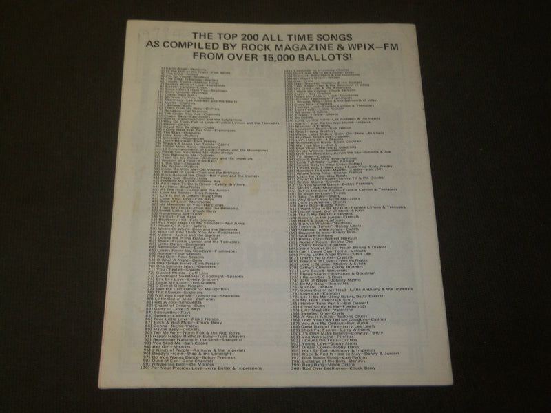 1970 THE 9TH ROCK N'ROLL REVIVAL SHOW MAGAZINE - WPIX - J 3611