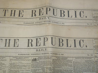 1850 THE REPUBLIC DAILY NEWSPAPER LOT OF 4 ISSUES - WASHINGTON - NP 3297L