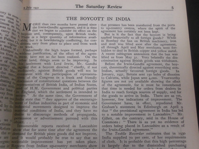 1931 SATURDAY REVIEW 2 BOUND VOLUMES - COMPLETE YR- PUBLISHED IN LONDON - R 1109