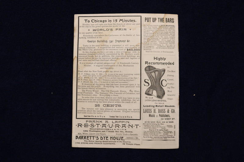 1894-1898 GRAND OPERA HOUSE PROGRAMMES - BOSTON - LOT OF 3 - K 1650