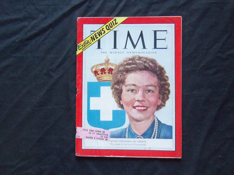 1953 OCTOBER 26 TIME MAGAZINE - QUEEN FREDERIKA OF GREECE - T 1403