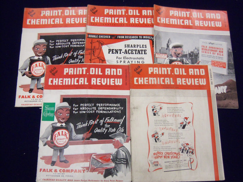 1949 PAINT OIL & CHEMICAL REVIEW MAGAZINE LOT OF 26 ISSUES - GREAT ADS - O 514