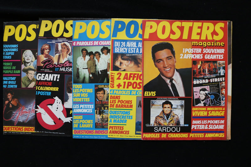 1980'S POSTERS MAGAZINE - LOT OF 5 - ELVIS PRESLEY - FRENCH - O 3796