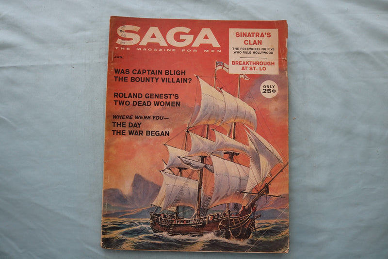 1961 JANUARY SAGA MAGAZINE - CAPTAIN BLIGH THE BOUNTY VILLIAN COVER - E 26650