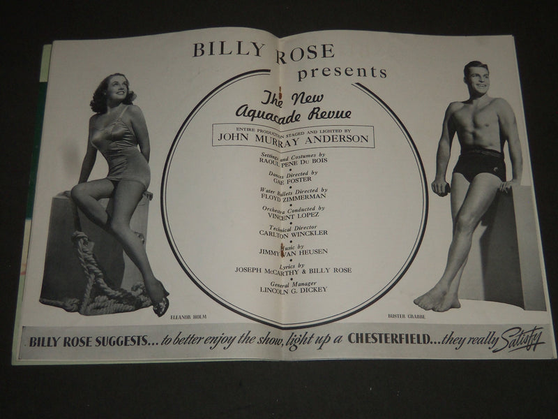 1940 BILLY ROSE'S AQUACADE MAGAZINE - NICE ILLUSTRATED COVER - ST 4989