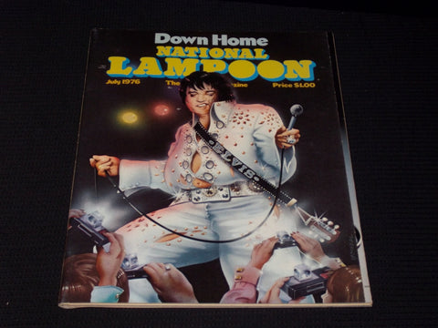 1976 JULY NATIONAL LAMPOON MAGAZINE - ELVIS DOWN HOME FRONT COVER - E 3295