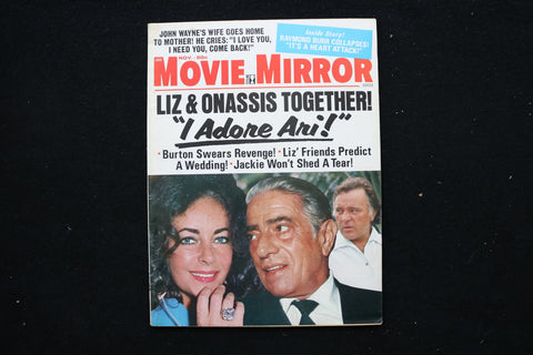 1973 NOV MOVIE MIRROR MAGAZINE - LIZ TAYLOR-ARISTOTLE ONASSIS COVER - E 24597