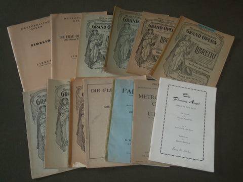 1920'S-1960'S OPERA LIBRETTO CATALOGUE LOT OF 13 ISSUES - MUSIC - O 2363
