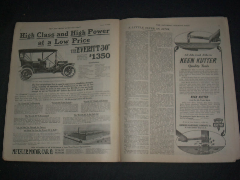 1910 MARCH 19 THE SATURDAY EVENING POST MAGAZINE - ILLUSTRATED COVER - SP 2470F