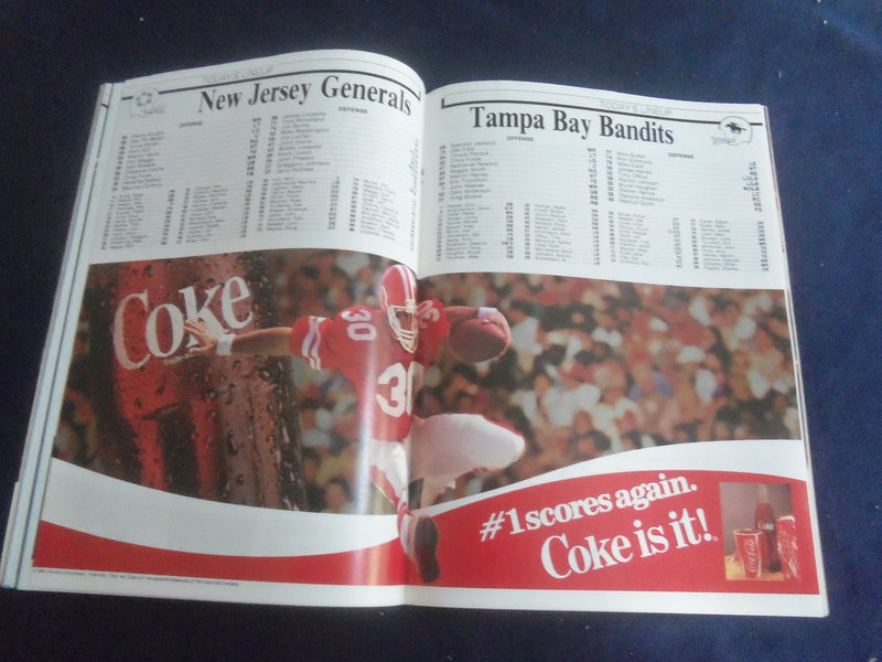 1985 USFL KICKOFF FOOTBALL PROGRAM - NJ GENERALS VS TAMPA BAY BANDITS - SP 6483F